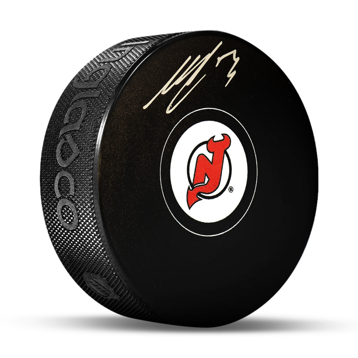 Nico Hischier Signed New Jersey Devils Puck - AUCTION