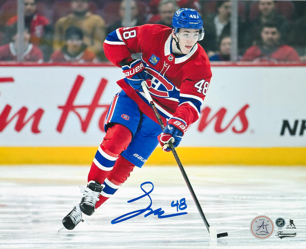Lane Hutson Signed 8x10 Photo Unframed Montreal Canadiens Action-H