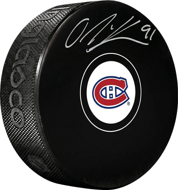 Oliver Kapanen Signed Montreal Canadiens Puck