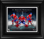 Lane Hutson, Noah Dobson, Jakub Dobes Triple Signed 16x20 Print Framed Montreal Canadiens