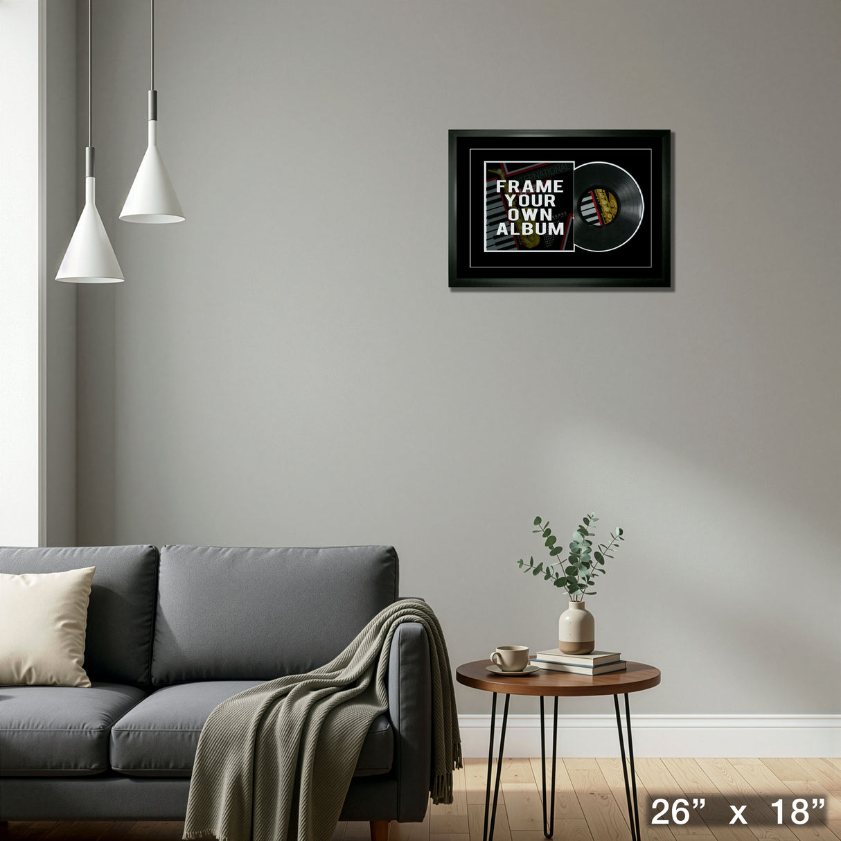 Vinyl Album Frame with Black Background – Detail – Frameworth