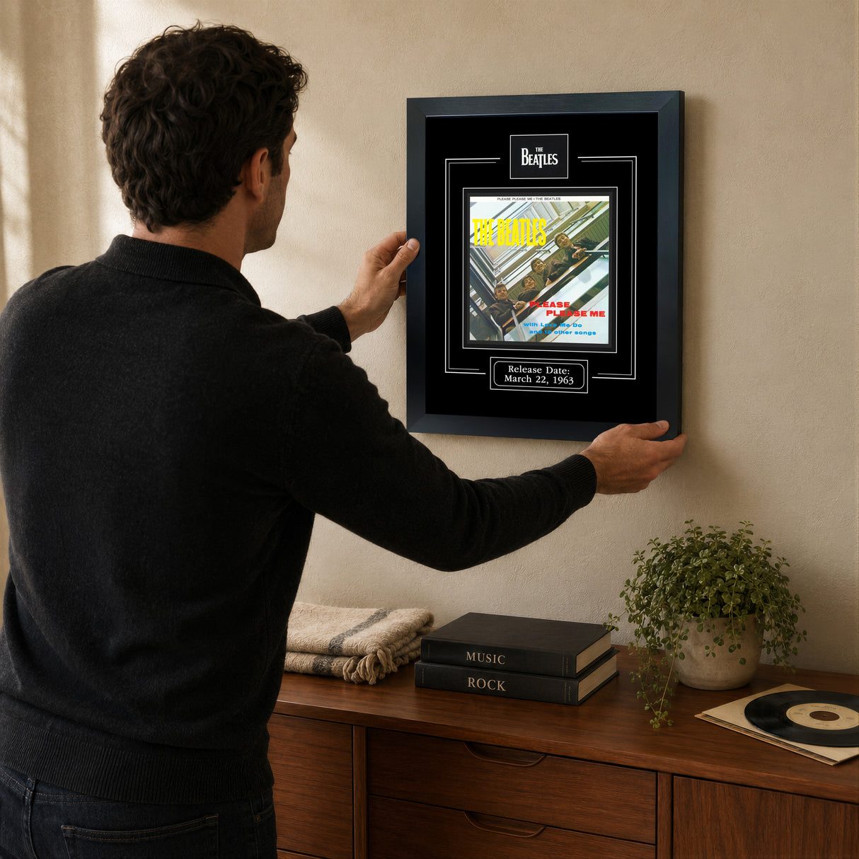 Please Please Me Framed Beatles Album Print - lifestyle 1