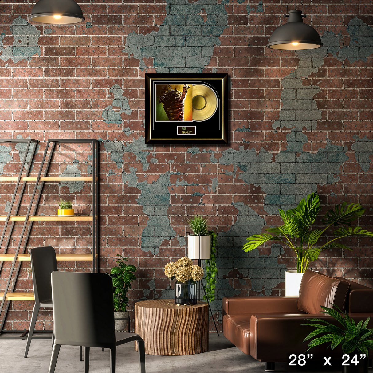 Bob Marley One Love Music Cover Framed with Gold Vinyl – Lifestyle – Frameworth