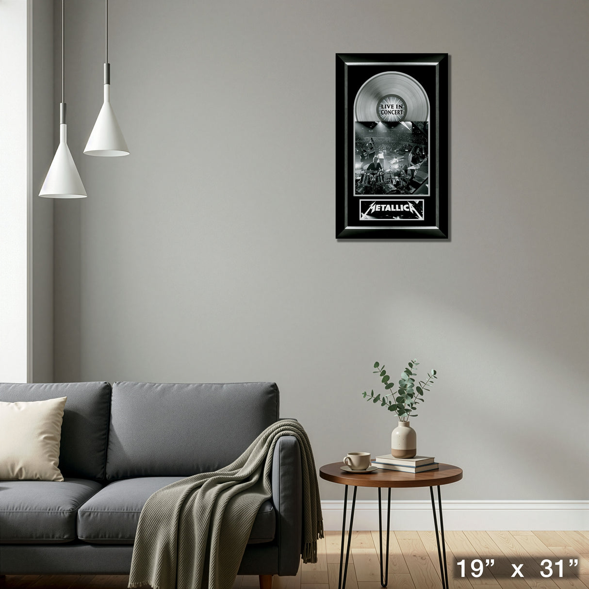 Metallica Live Music Cover Framed with Silver Vinyl – Detail – Frameworth