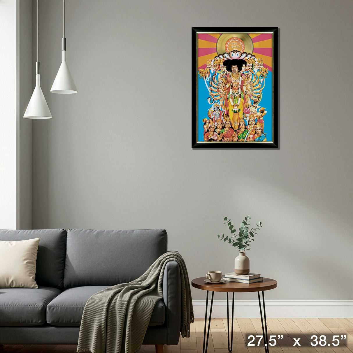 Jimi Hendrix Bold As Love Framed Poster with Gold Vinyl – Detail – Frameworth