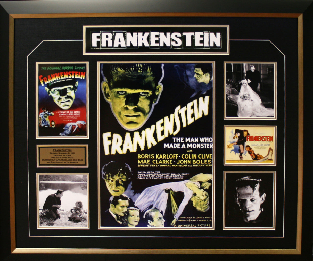 Frankenstein Movie Poster Collage Framed 36x32