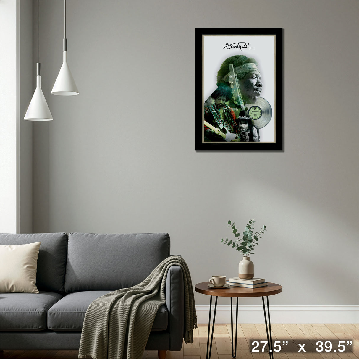 Jimi Hendrix Framed Double Exposure With Platinum LP – Detail – Frameworth