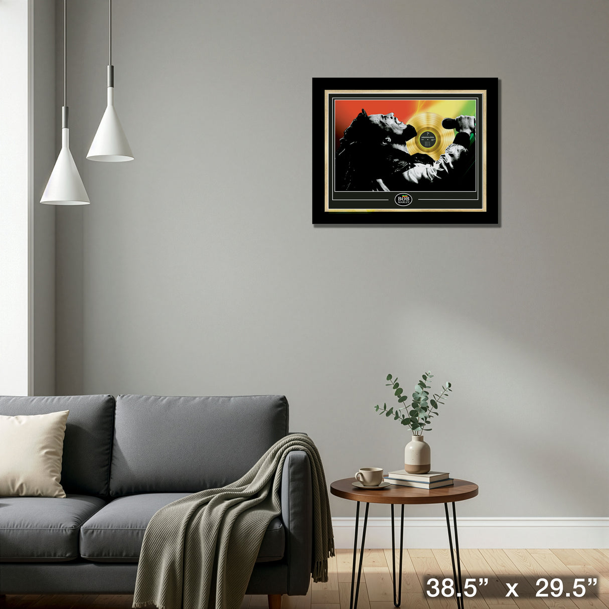 MarleyBob Framed Looking Up Poster With Gold LP – Detail – Frameworth