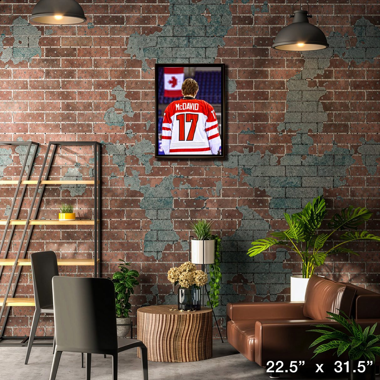 Connor McDavid 20x29 Framed Canvas Team Canada White-V Back View – Lifestyle – Frameworth