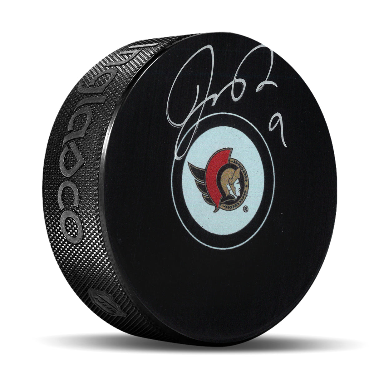 Josh Norris Signed Puck Senators 2021 Logo