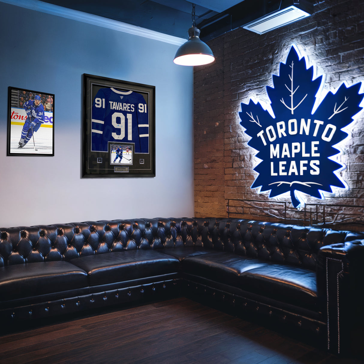 John Tavares Signed Framed 34x42 Toronto Maple Leafs Black Alternate Adidas Jersey - AUCTION