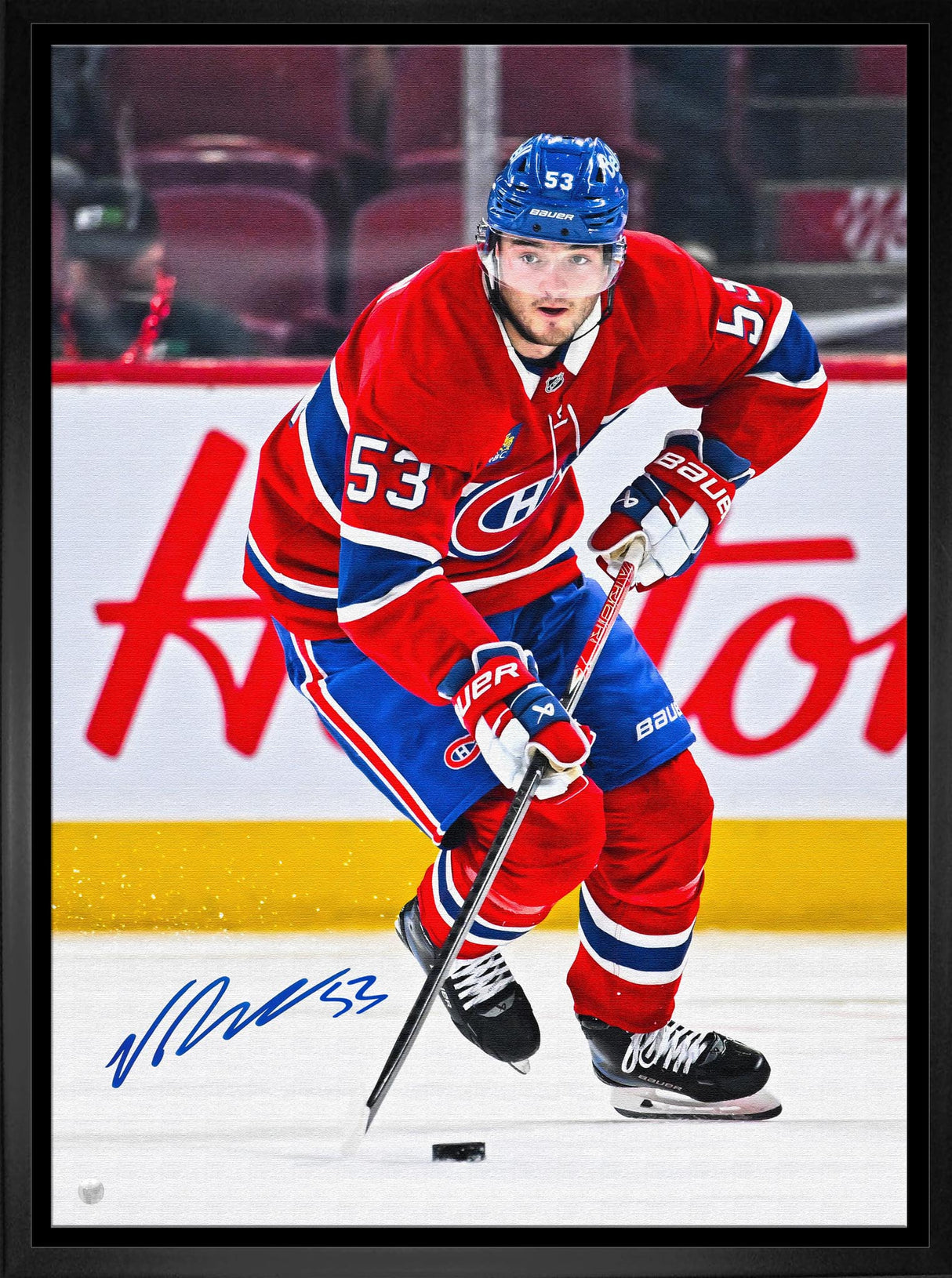 Noah Dobson Signed Framed Montreal Canadiens 20x29 Canvas Action-V