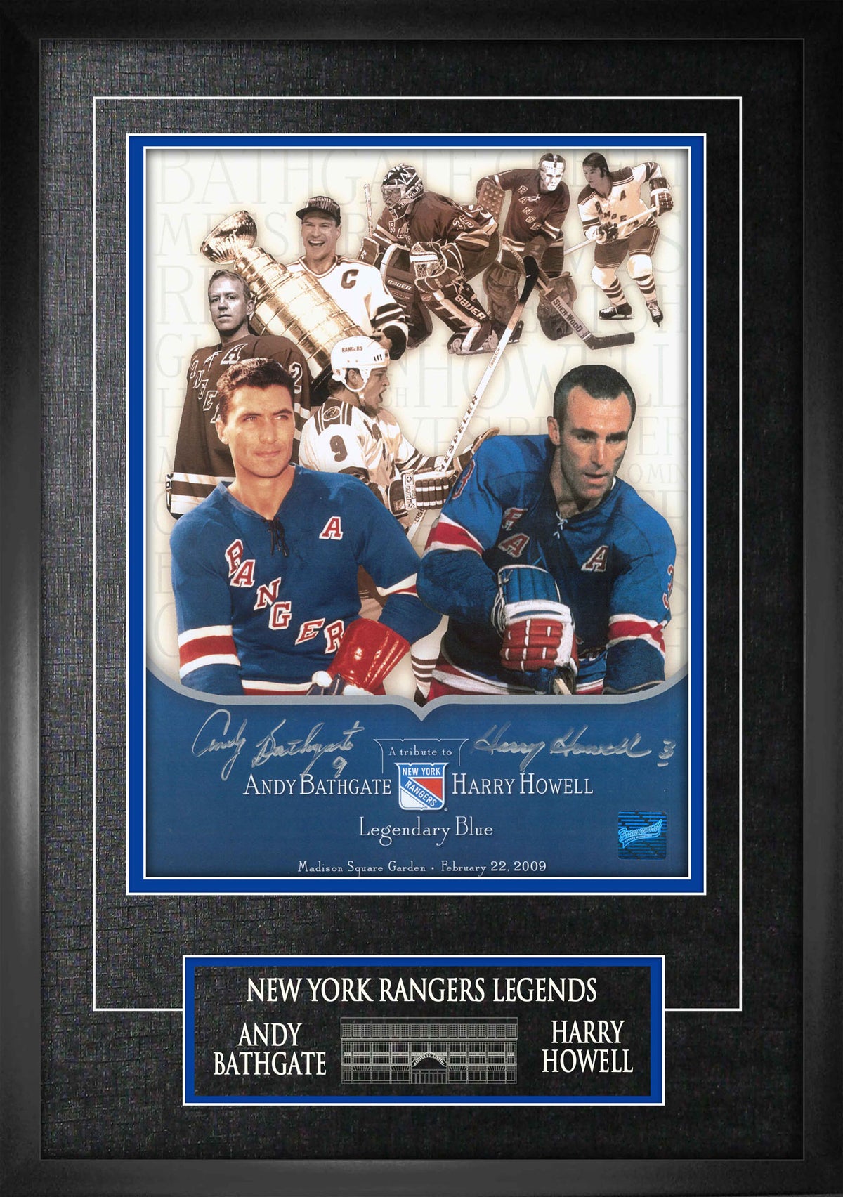 Andy Bathgate and Harry Howell Dual-Signed Framed 9x12 Print - AUCTION