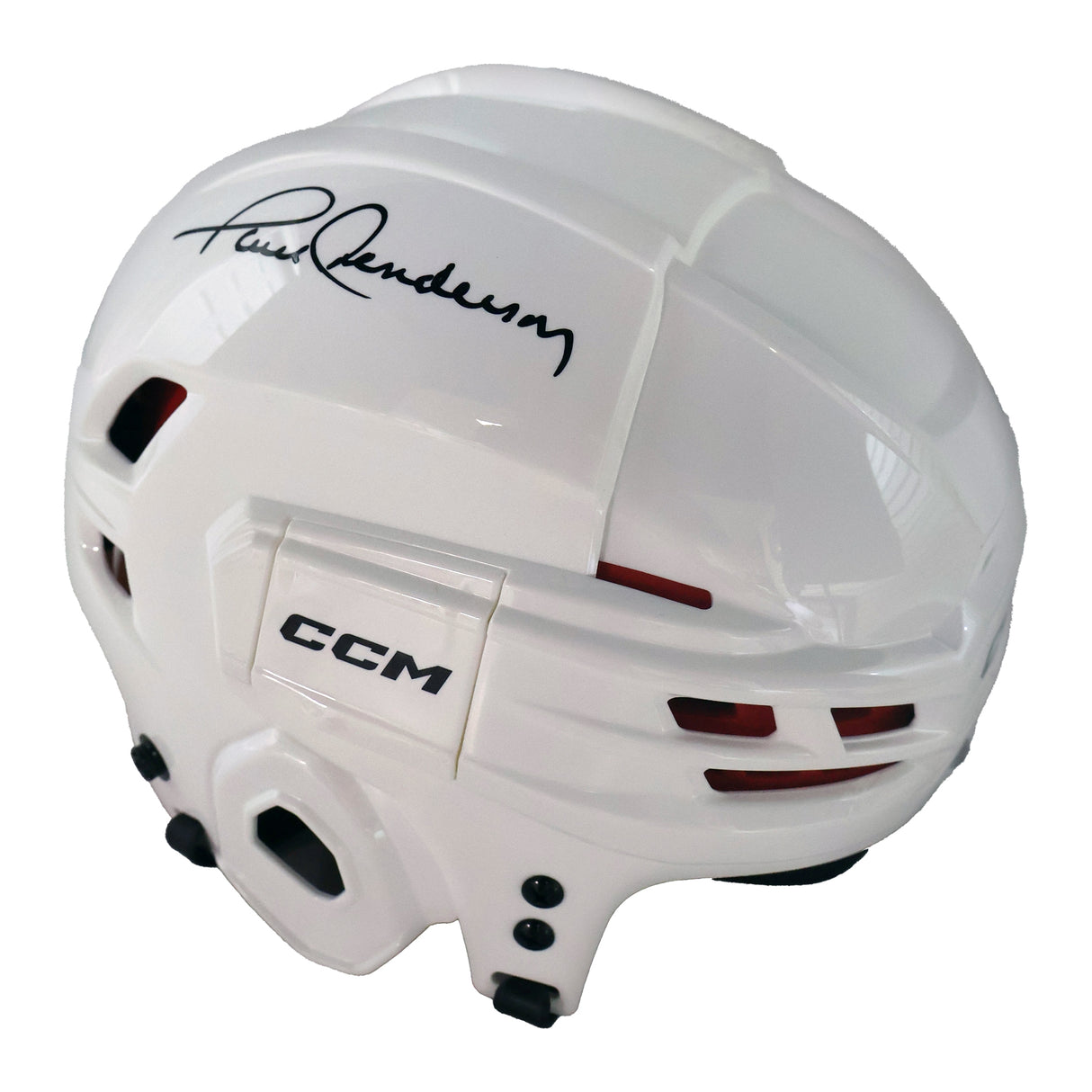 Paul Henderson Signed Toronto Maple Leafs CCM Tacks 70 White Helmet - AUCTION