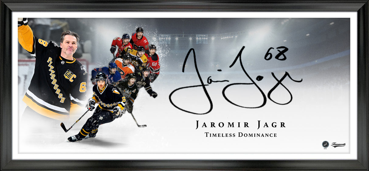 Jaromir Jagr Signed Framed 18x44 Print Oversized Autograph "Timeless Dominance" (Limited Edition of 68) - AUCTION