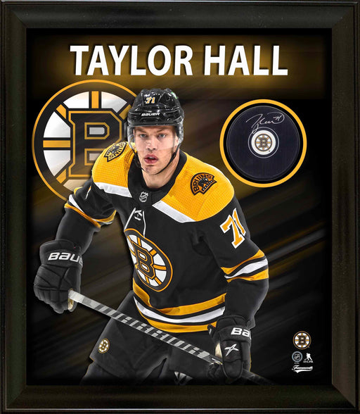 Taylor Hall Signed PhotoGlass Framed Boston Bruins Puck - Frameworth Sports Canada 