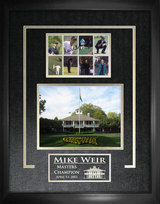 Mike Weir Signed Replica Stamps Etched Mat Masters with Collage - Frameworth Sports Canada 