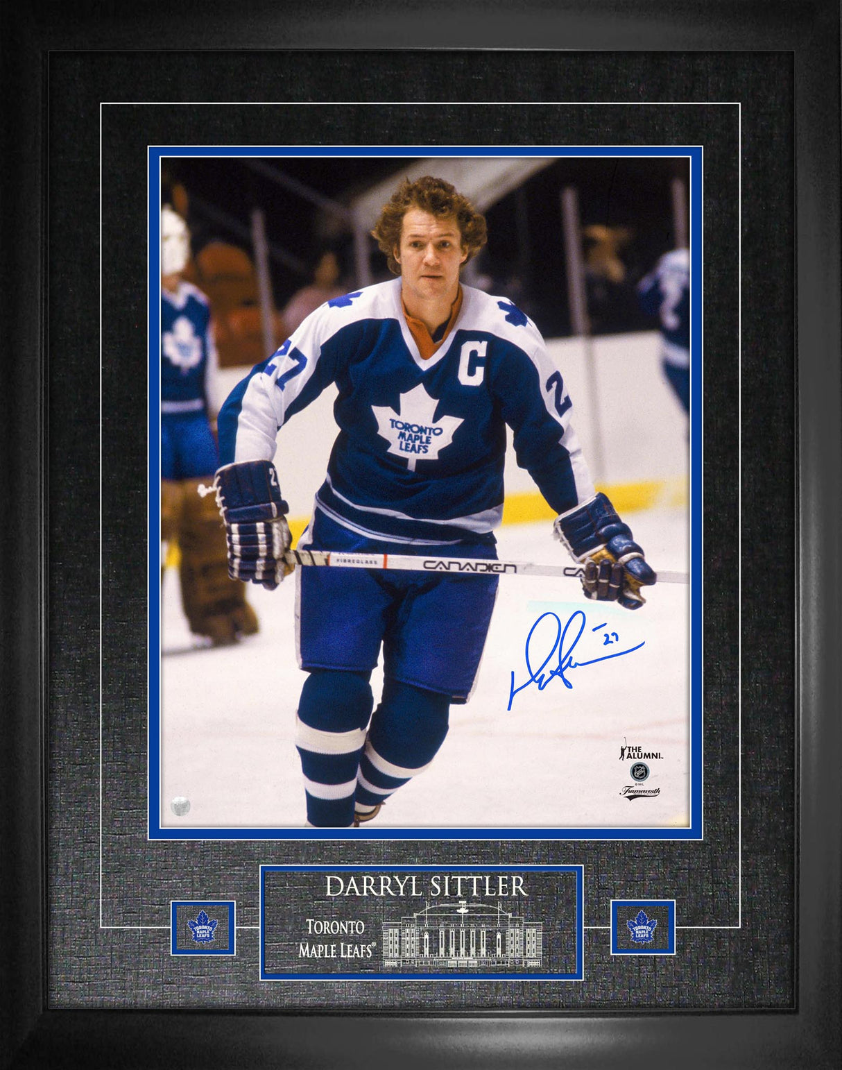 Darryl Sittler Signed 16x20 Etched Mat Maple Leafs-V