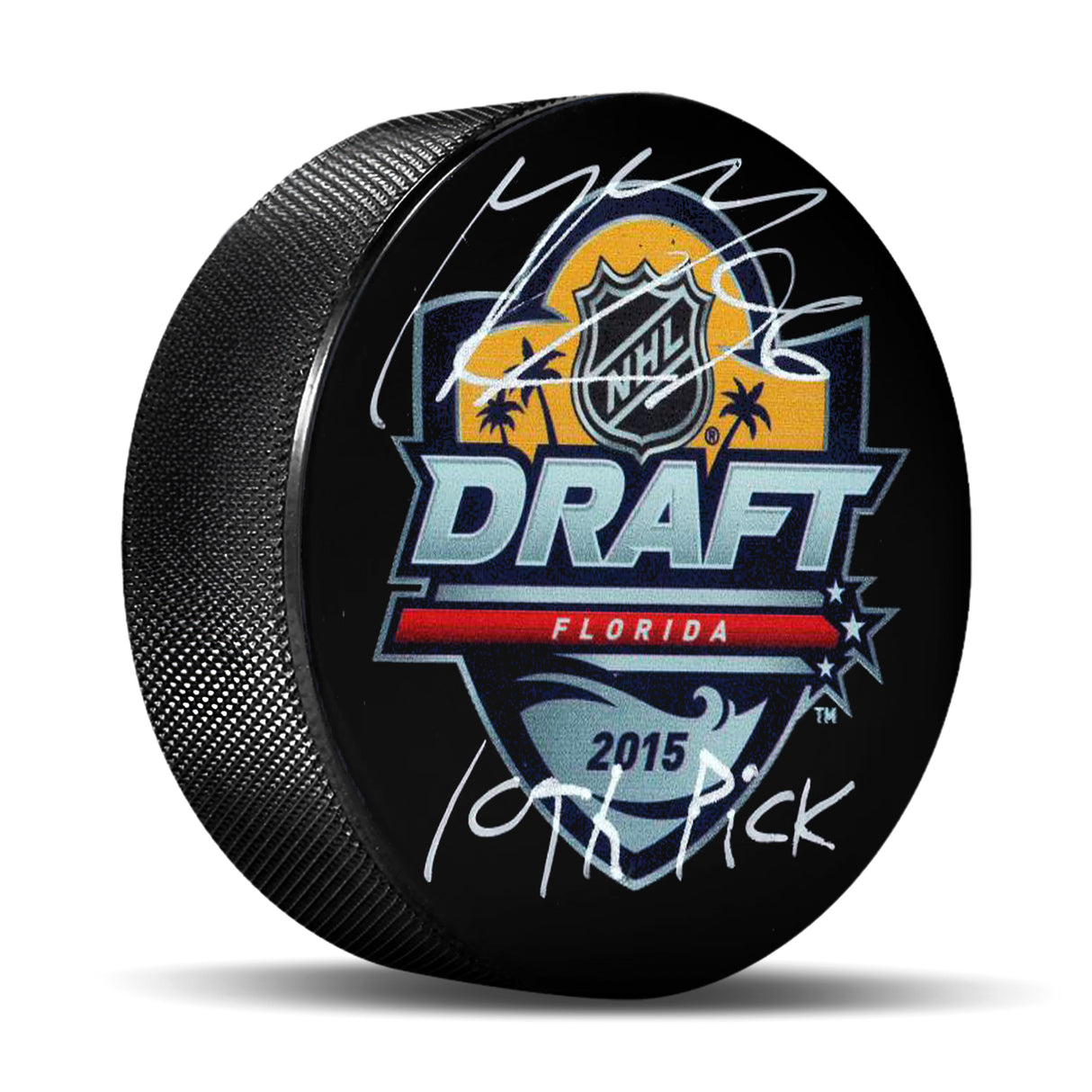 Mikko Rantanen Signed 2015 NHL Draft Puck with "10th Pick" Inscribed