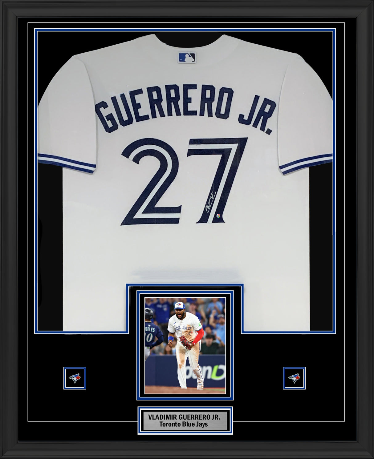 Vladimir Guerrero Jr. Signed Framed 34x42 Toronto Blue Jays White Limited Jersey - AUCTION
