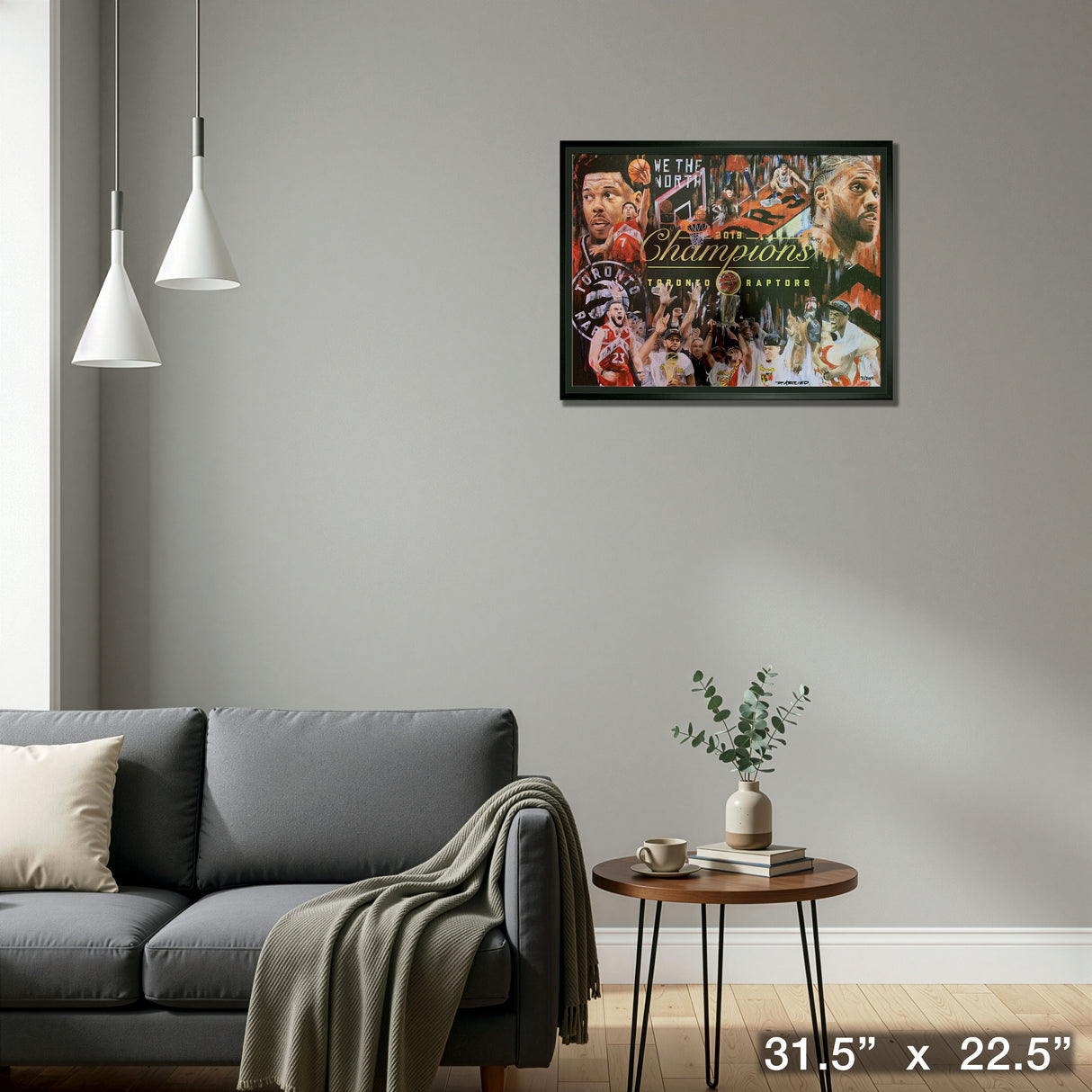 Toronto Raptors Framed Canvas 2019 Champs by Arrigo LE2019 – Detail – Frameworth