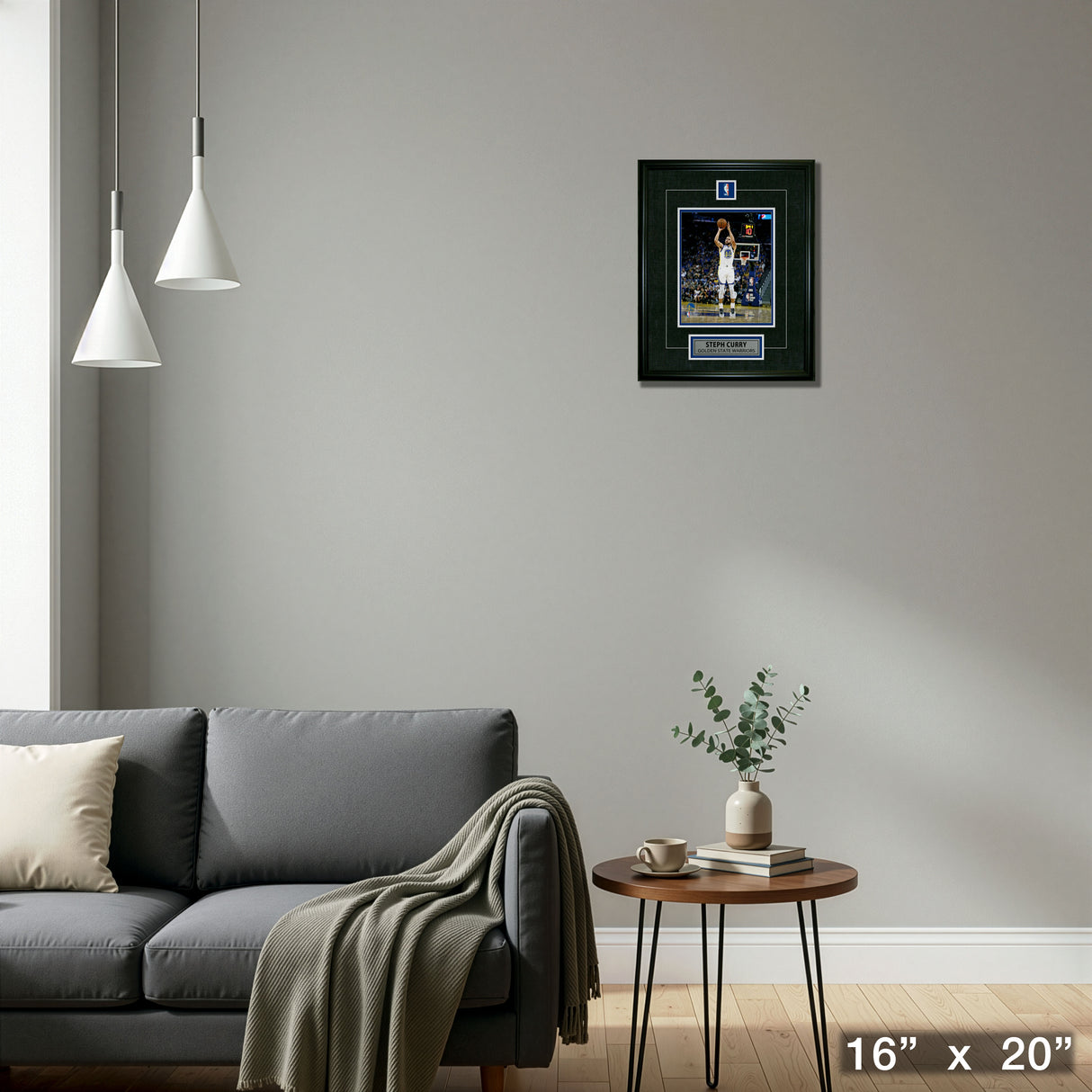 Steph Curry Framed Pin & Plate Warriors – Detail – Frameworth