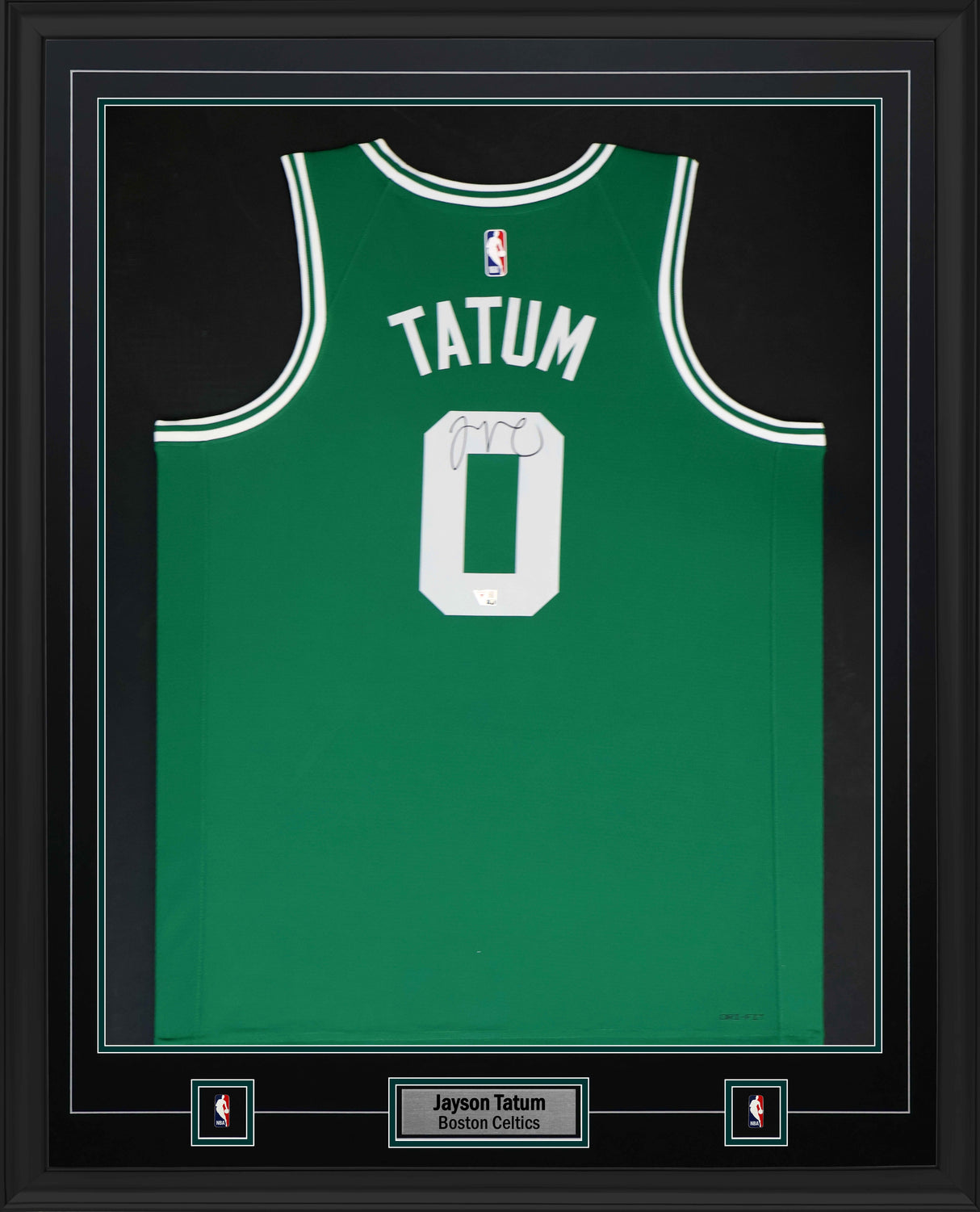 Jayson Tatum Signed Jersey Framed 34x42 Boston Celtics Green Nike 2022-2023 Icon Edition Swingman - AUCTION