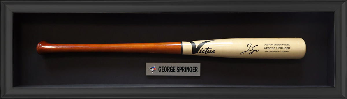 George Springer Toronto Blue Jays Signed Victus Game Model Bat in a Shadow Box Frame - AUCTION