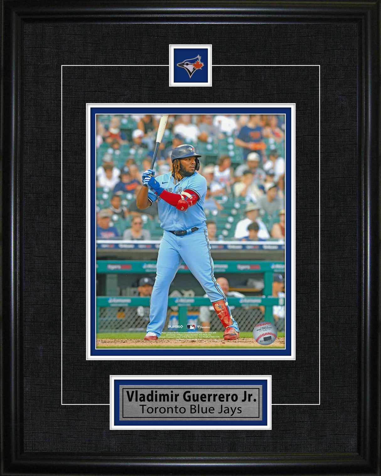 Vladimir Guerrero Jr. Framed 8x10 with Pin and Plate Toronto Blue Jays Stance-V