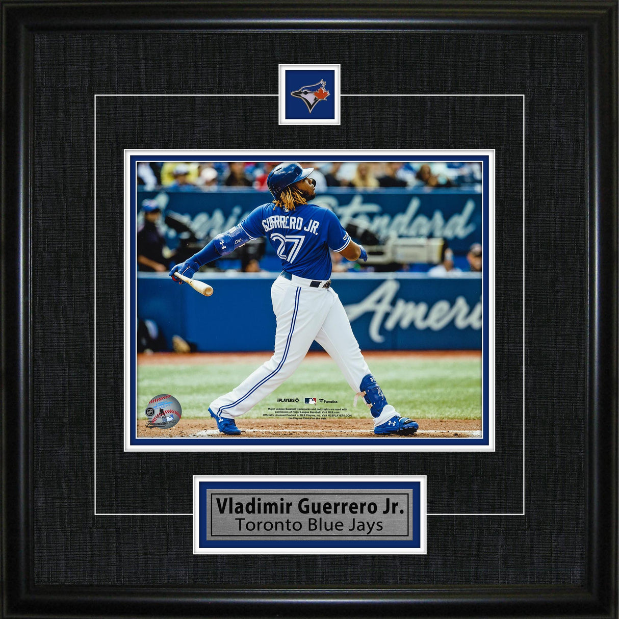 Vladimir Guerrero Jr. Framed 8x10 with Pin and Plate Toronto Blue Jays Swing-H