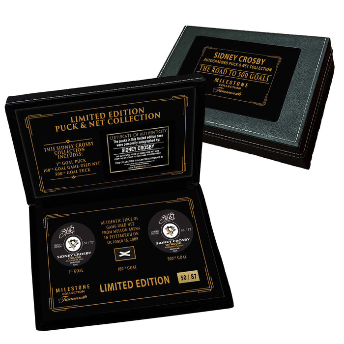 Sidney Crosby Signed 'Road to 500 Goals' Puck in Deluxe Case (Limited Edition of 87)