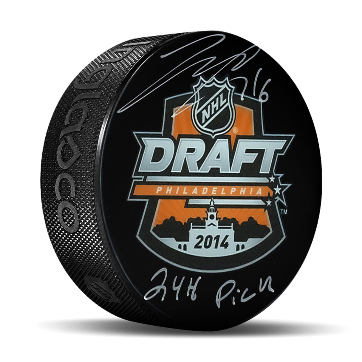 Jared McCann Seattle Kraken Signed 2014 NHL Draft Puck with "24th Pick" Inscribed