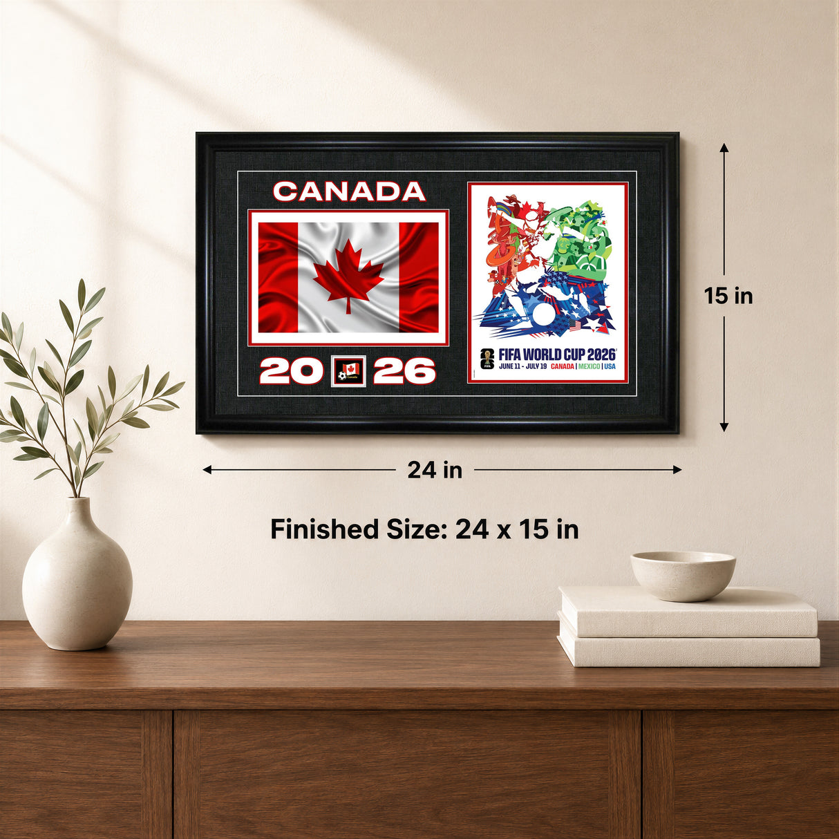 Team Canada 15x24 Frame 2026 Officially Licensed FIFA World Cup Poster w/ Flag - lifestyle 4
