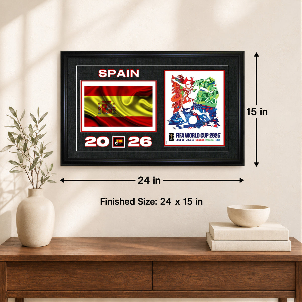 Team Spain 15x24 Frame 2026 Officially Licensed FIFA World Cup Poster w/ Flag - lifestyle 4