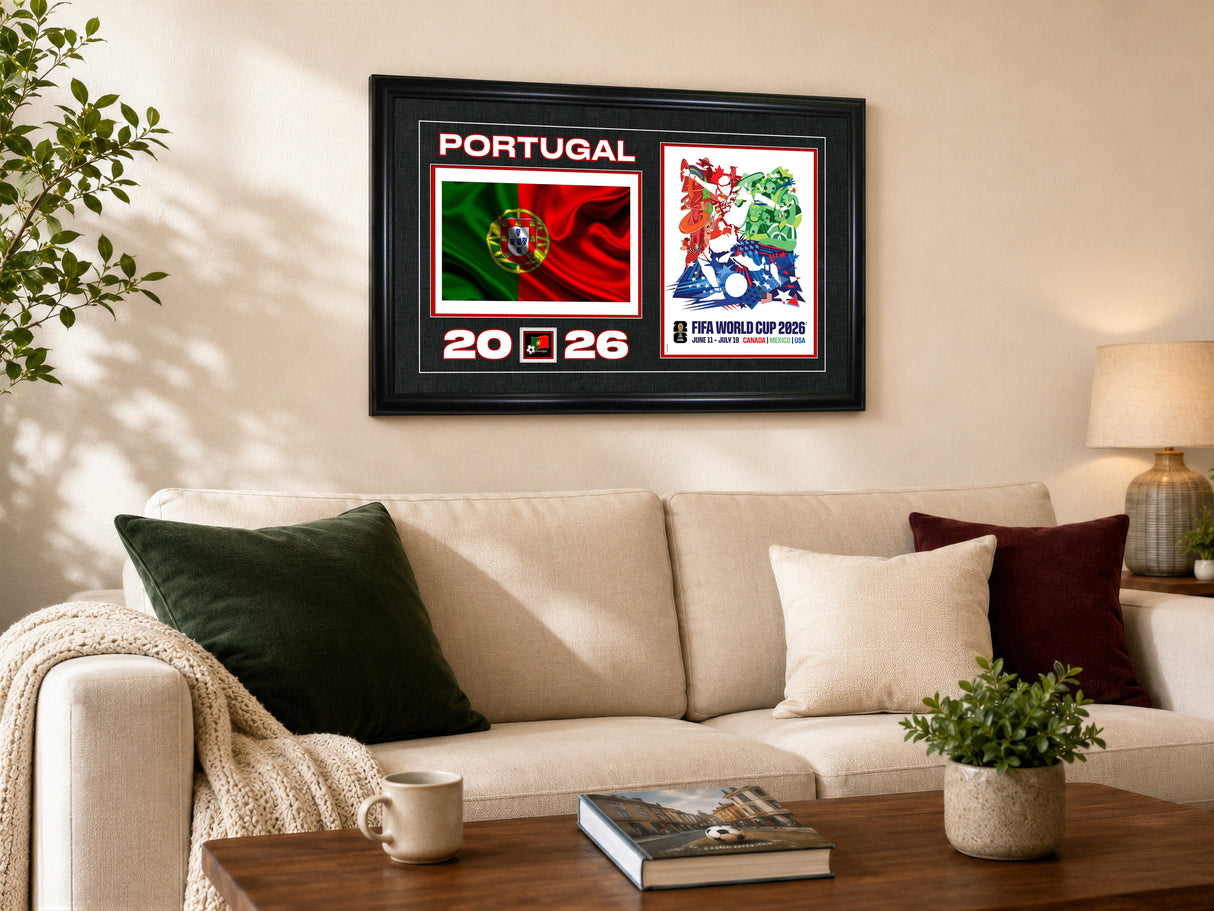 Team Portugal 15x24 Frame 2026 Officially Licensed FIFA World Cup Poster w/ Flag - lifestyle 3