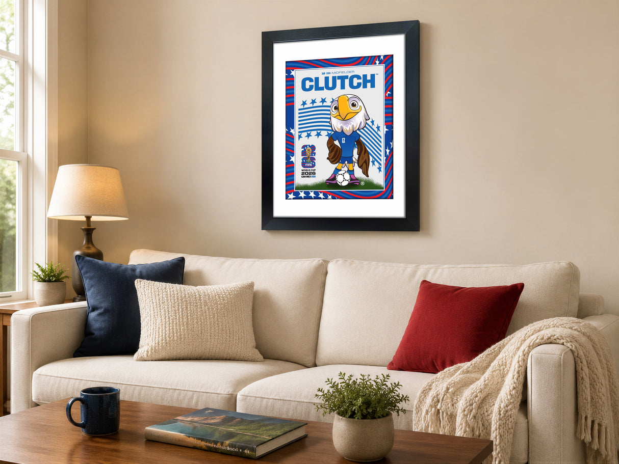 Clutch the Bald Eagle 16x20 Frame Officially Licensed 2026 FIFA World Cup USA Mascot - lifestyle 3