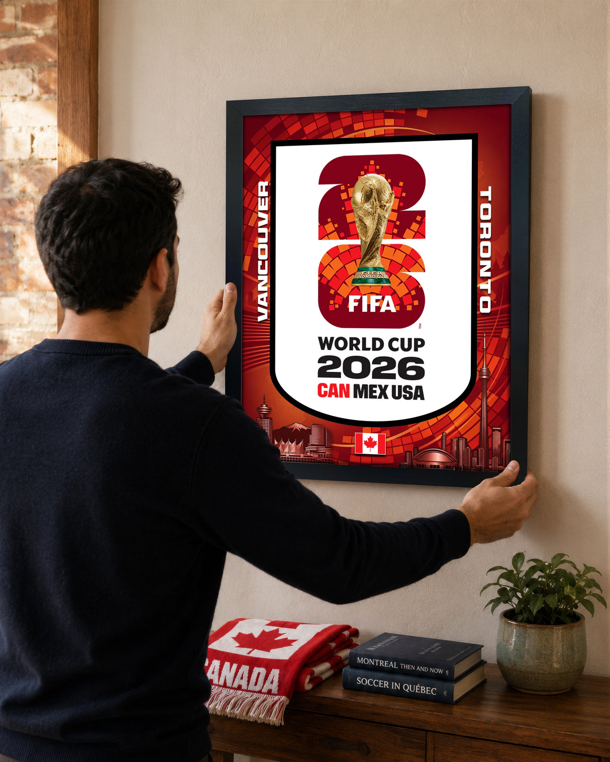 Canada Edition 18x22 Frame Officially Licensed 2026 FIFA World Cup Poster (Skyline Edition) - lifestyle 1