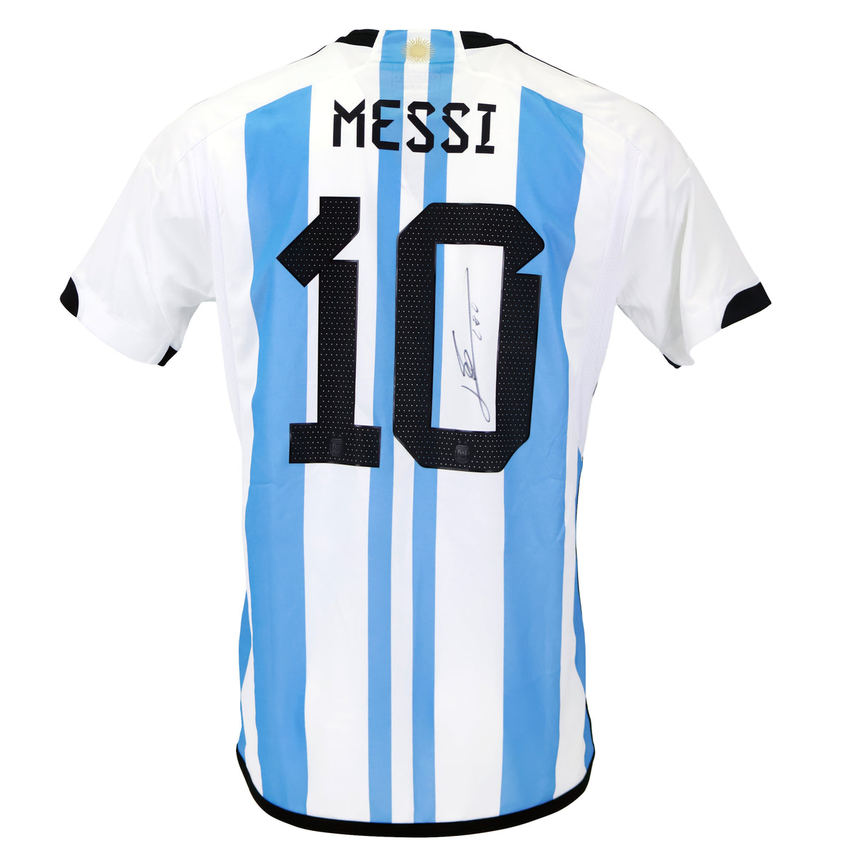 Lionel Messi Back Signed Argentina 2022 Home Shirt 2 Star Edition