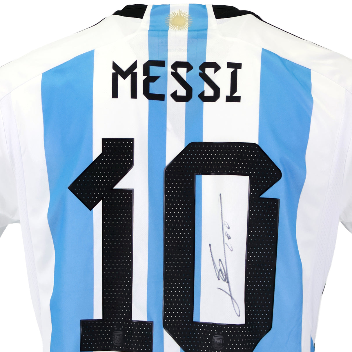 Lionel Messi Back Signed Argentina 2022 Home Shirt 2 Star Edition