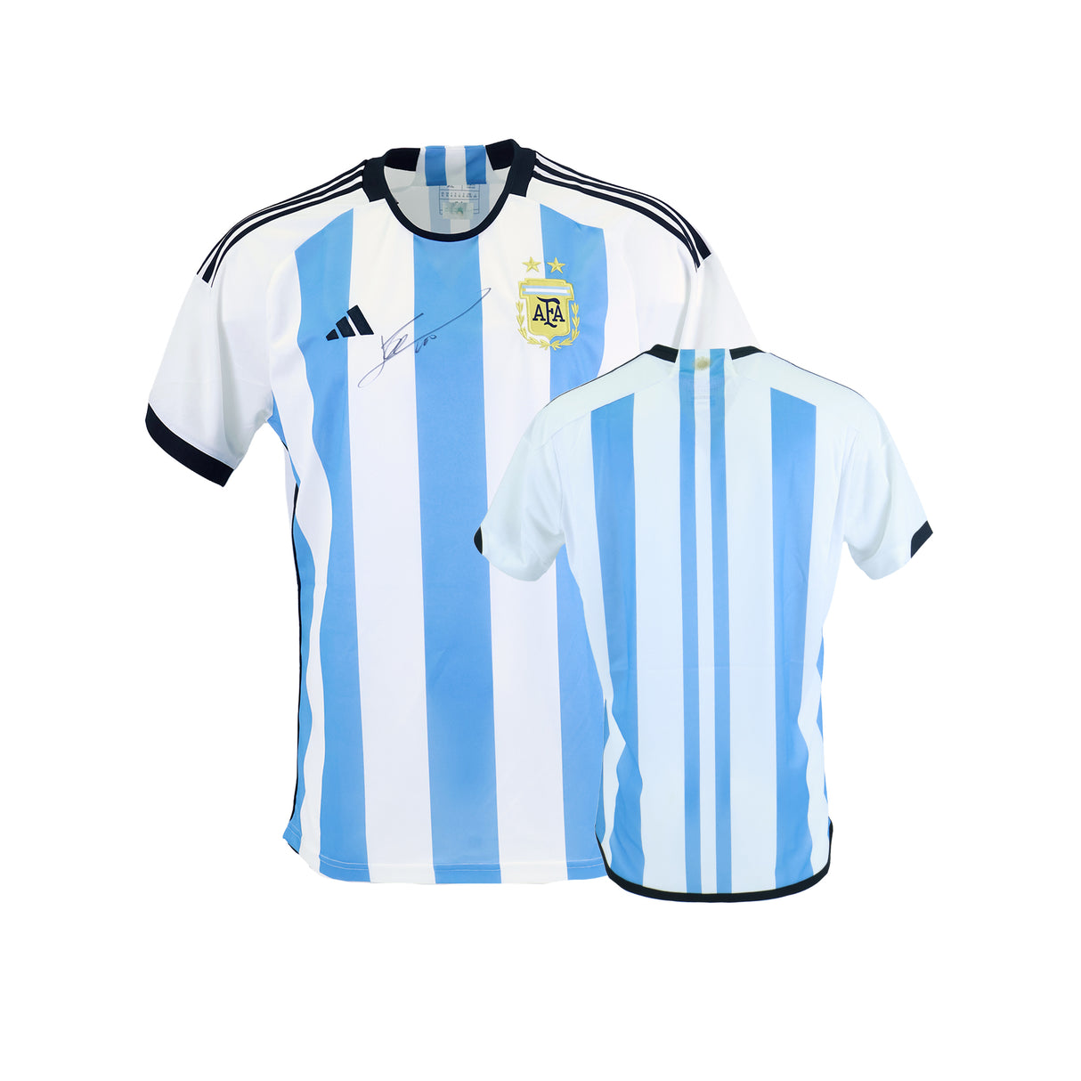 Lionel Messi Front Signed Argentina 2022 World Cup Winners Home Shirt 2 Star Edition