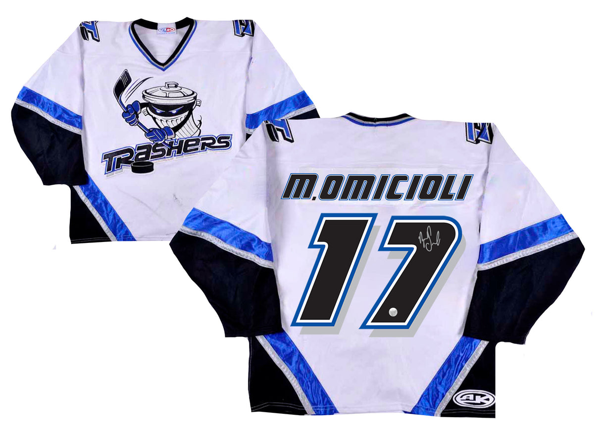 Mike Omicili Signed Danbury Trashers White Game Model Jersey