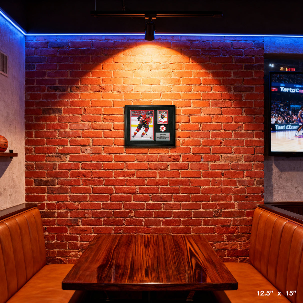 Johnny Gaudreau PhotoCard Frame Flames 15x 13 Black – View 4 – Frameworth