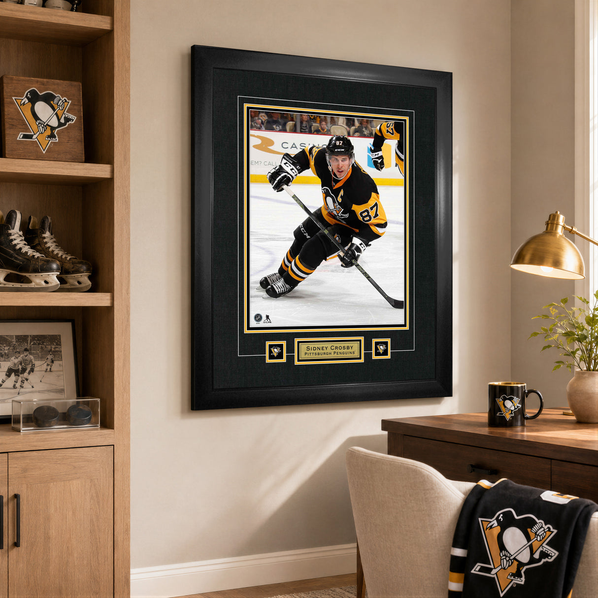 Sidney Crosby Pittsburgh Penguins Skating Photo and Logo Frame 25.5x31.5 - lifestyle 2