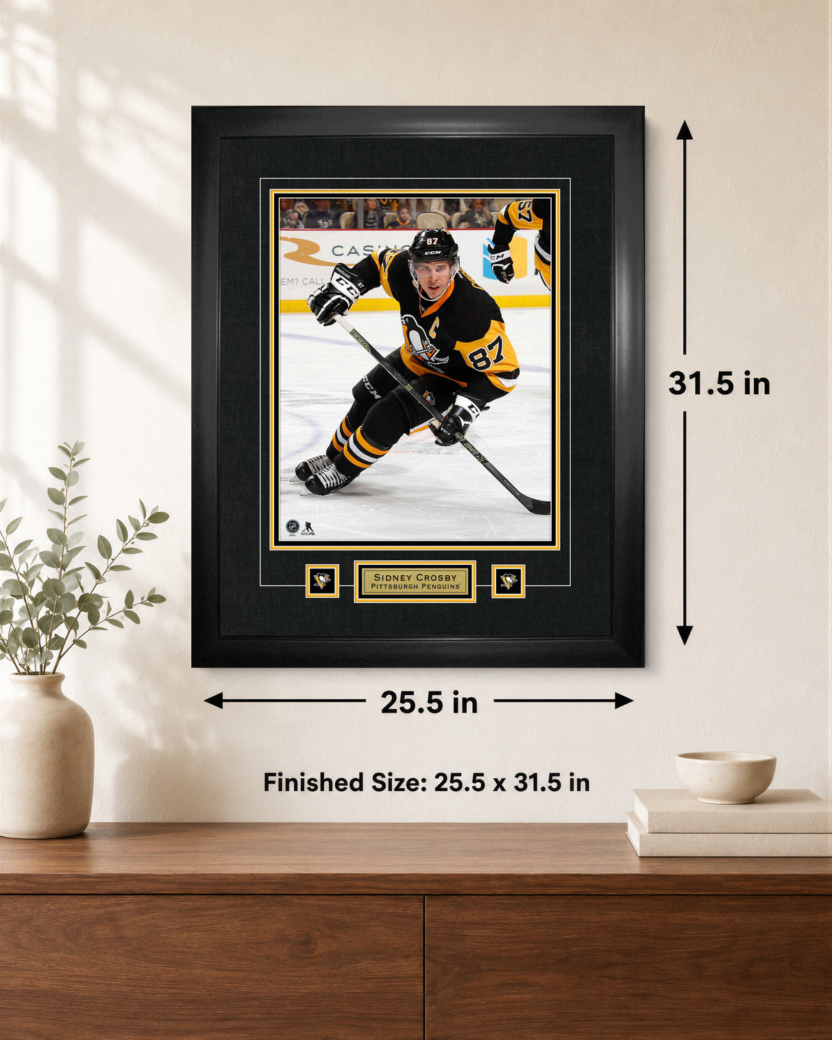 Sidney Crosby Pittsburgh Penguins Skating Photo and Logo Frame 25.5x31.5 - lifestyle 4
