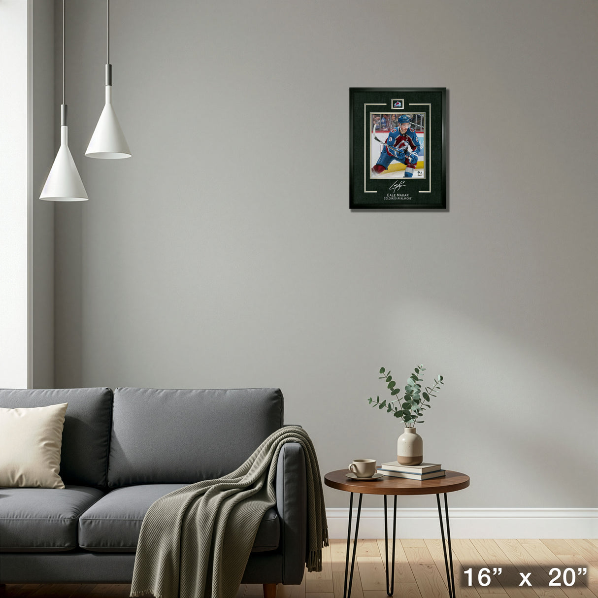 Cale Makar 16x20 Replica Signature Frame Avalanche – Detail – Frameworth