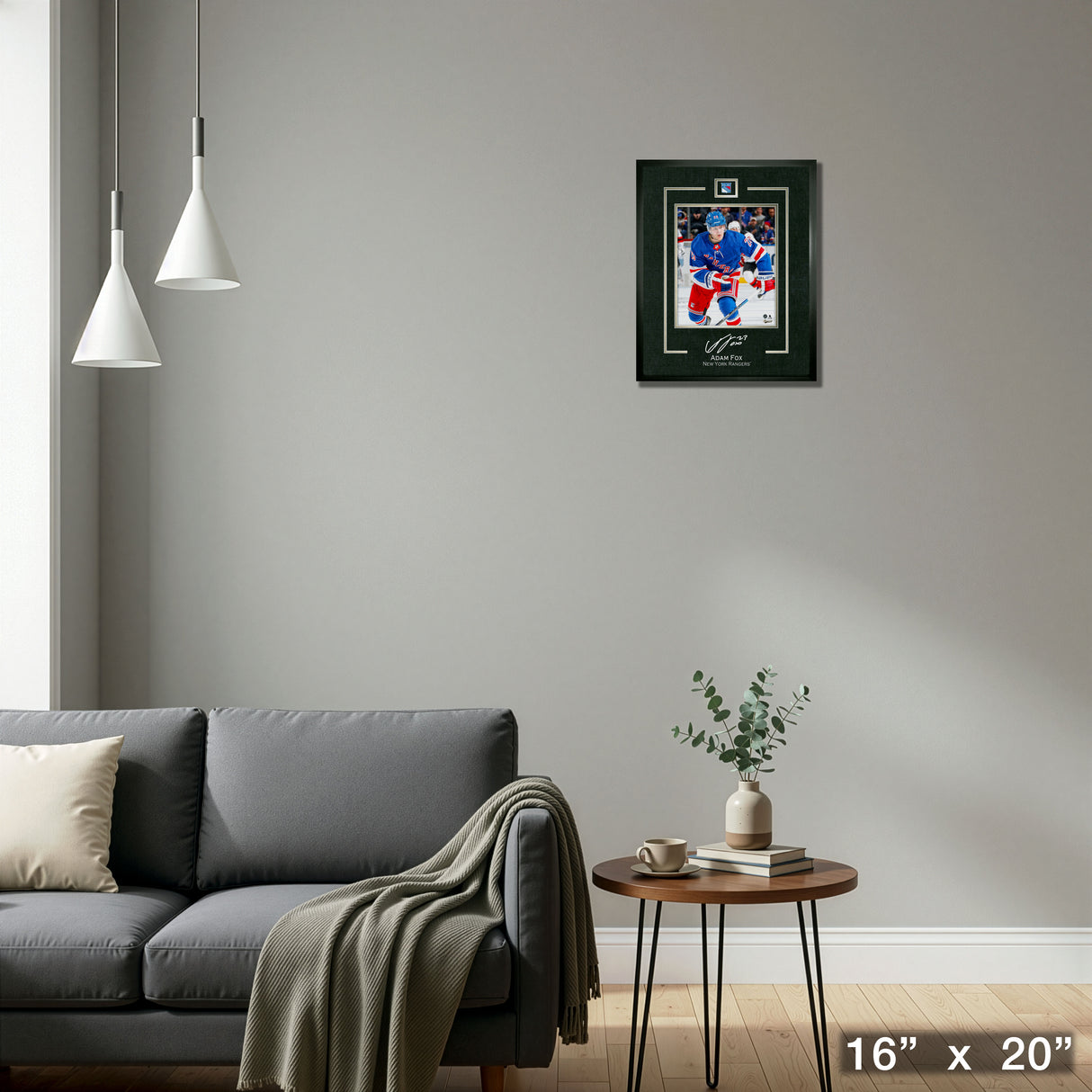 Adam Fox 16x20 Replica Signature Frame Rangers – Detail – Frameworth