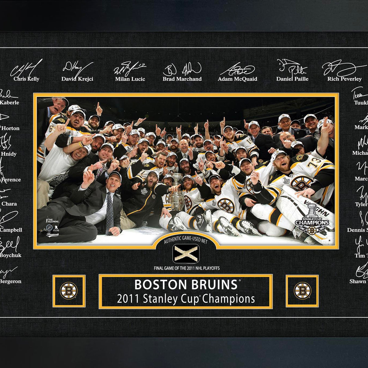 Boston Bruins 2011 Stanley Cup Replica Signature Frame with Game 