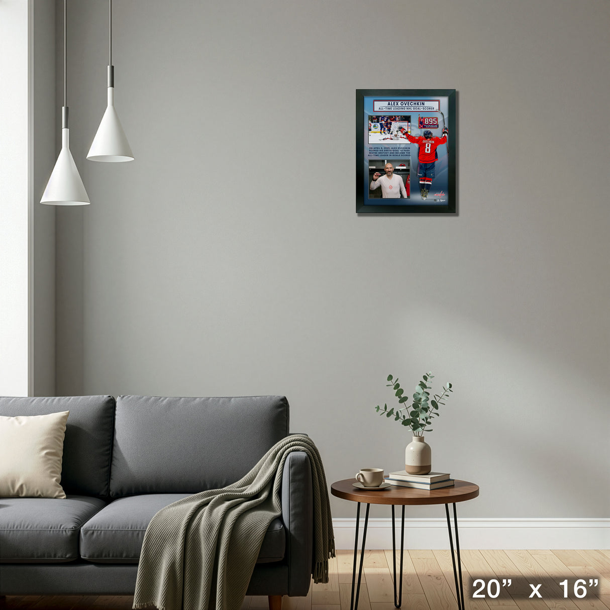 Alexander Ovechkin 16x20 Frame PhotoGlass 895 Goals – Detail – Frameworth