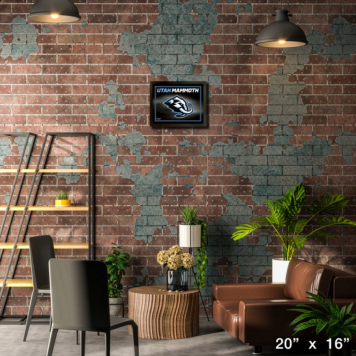 Utah Mammoth Framed 16x20 PhotoGlass Logo Print – Lifestyle – Frameworth