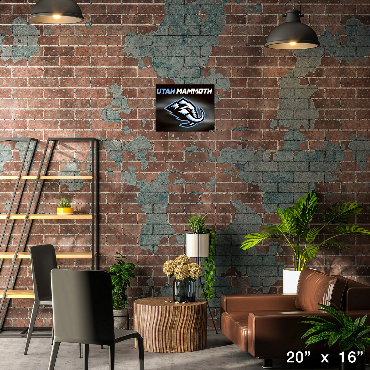 Utah Mammoth 16x20 Logo Canvas Stretched – Lifestyle – Frameworth